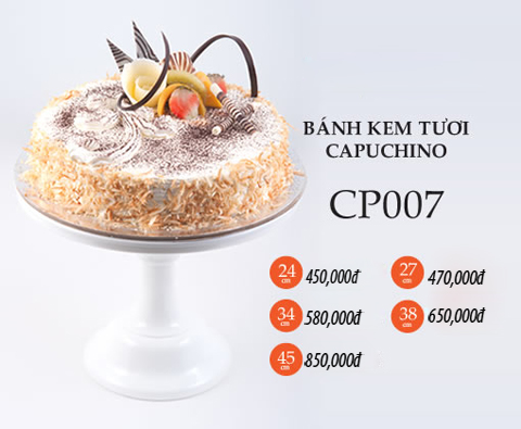 Bánh  sinh nhật kem tươi capuchno CP008