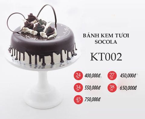 Bánh sinh nhật kem tươi socola KT002