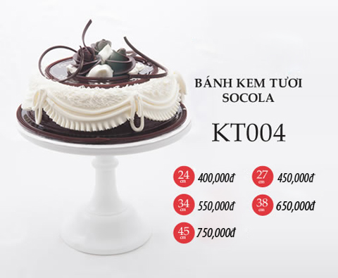 Bánh sinh nhật kem tươi socola KT004