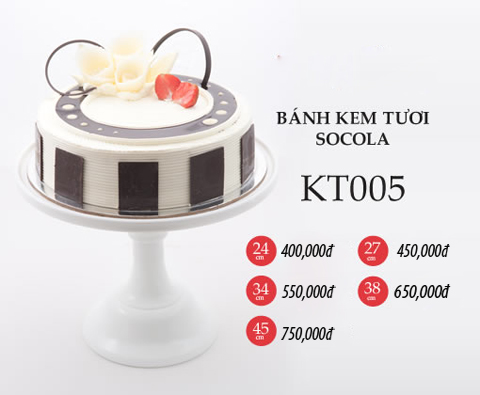 Bánh sinh nhật kem tươi socola KT005