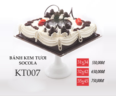 Bánh sinh nhật kem tươi socola KT007