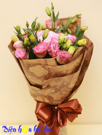 Bó hoa lan tường hồng Hoa tặng Mẹ