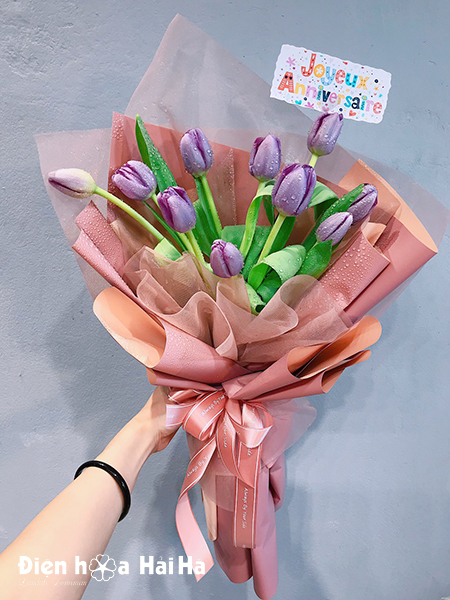 Bó hoa sinh nhật Tulip tím - Quý phái