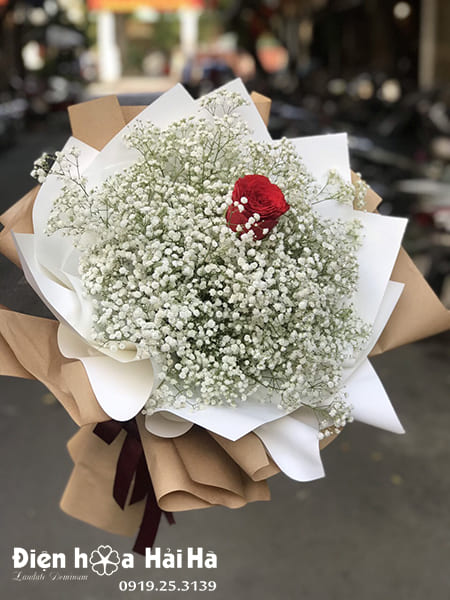 Bó hoa tặng người yêu Baby trắng – Lời Yêu
