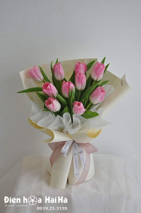 Bó hoa Tulip hồng đẹp – Ươm Tình