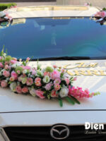 Bộ lụa trang trí xe cưới xe cô dâu thanh lịch