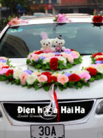 Bộ hoa lụa trang trí xe cưới - Hình vòng cung