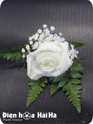 Hoa cài áo (SET 10) Hoa xe cưới hồng trắng - Trọn Vẹn
