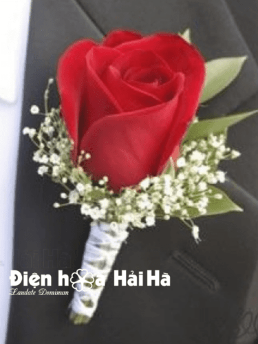 Hoa cài áo chú rể (SET 14) Hoa xe cưới hồng đỏ - Nồng Nhiệt