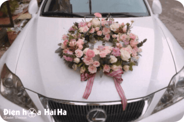 Hoa trên xe SET 15 Xe hoa cưới hình tròn - Yêu Thương