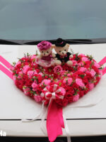 Bán bộ hoa giả kết xe cưới hồng sen hồng phấn