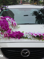 Bán hoa giả trang trí xe cưới hoa lan