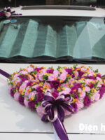 Bán hoa giả trang trí xe hoa hoa hồng phấn