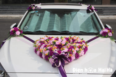 Bán hoa giả trang trí xe hoa hoa hồng phấn