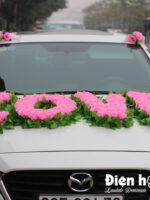 Bán hoa giả trang trí xe ô tô chữ LOVE