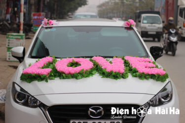 Bán hoa giả trang trí xe ô tô chữ LOVE