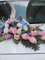 Bộ hoa giả trang trí xe cưới hoa phi yến