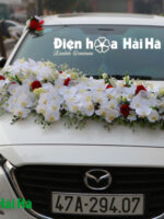 Bộ hoa giả trang trí xe cưới siêu đẹp