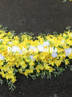 Bộ hoa giả xe cưới hoa lan vàng