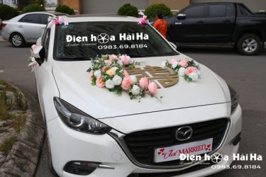 Hoa lụa gắn xe cưới giá rẻ đẹp
