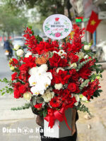 Giỏ hoa tặng sinh nhật màu đỏ - Đẳng Cấp