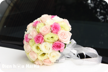 Bó hoa cưới - SET 2 Hoa xe cưới mầu hồng - Hy Vọng