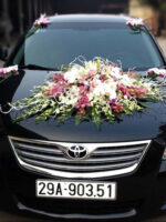 Mẫu xe hoa cưới đẹp lan hồng trắng