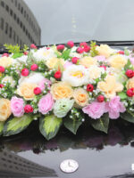 Mua hoa giả trang trí xe cô dâu hoa mẫu đơn