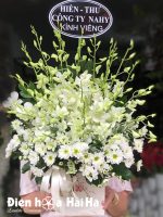 giỏ hoa tang lễ lan trắng- Niết bàn