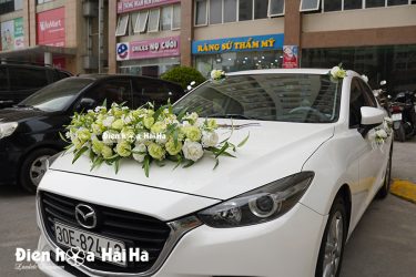 Bán hoa lụa xe cưới hoa hồng xanh đặc biệt bán chạy nhất