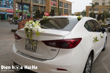 Bán hoa lụa xe cưới hoa hồng xanh đặc biệt bán chạy nhất