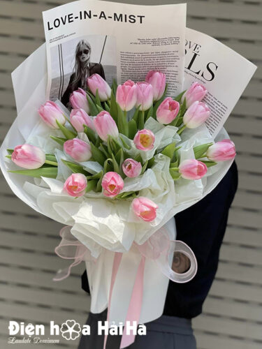 Bó hoa tulip hồng - Lời yêu