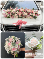 (SET28) Hoa xe cưới mầu hồng nhạt - Bắt Đầu Mới