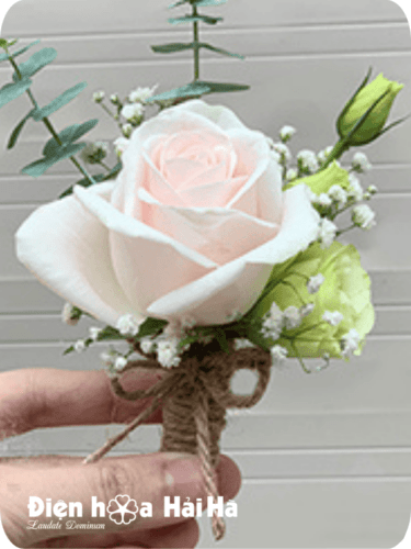 (SET42) Hoa trang trí xe cưới mầu hồng nhạt - Sắc Son