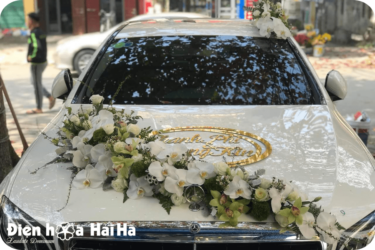 (SET52) Hoa xe cưới mầu trắng - Cùng Vui