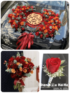 (SET53) Xe hoa cưới mầu đỏ cam - Quyến Rũ
