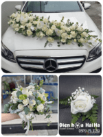 (SET54) Hoa trang trí xe cưới mầu trắng - Tình Yêu Đẹp