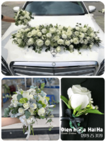 (SET55) Hoa xe cưới mầu trắng - Cùng Chia Sẻ