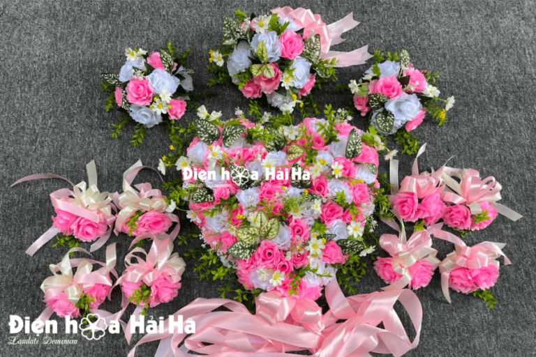 Bộ hoa giả trang trí xe cưới - Chung tình