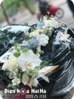 SET 58 Hoa xe cưới mầu xanh trắng - Thiên Định