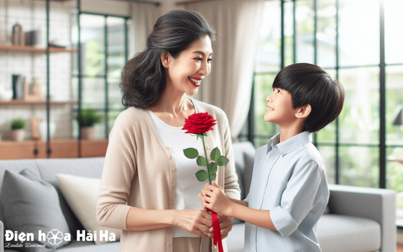 Một bông hồng cũng thay cho lời yêu thương gửi đến mẹ