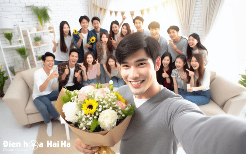 Bó hoa thay lời chúc gửi đến người bạn thân